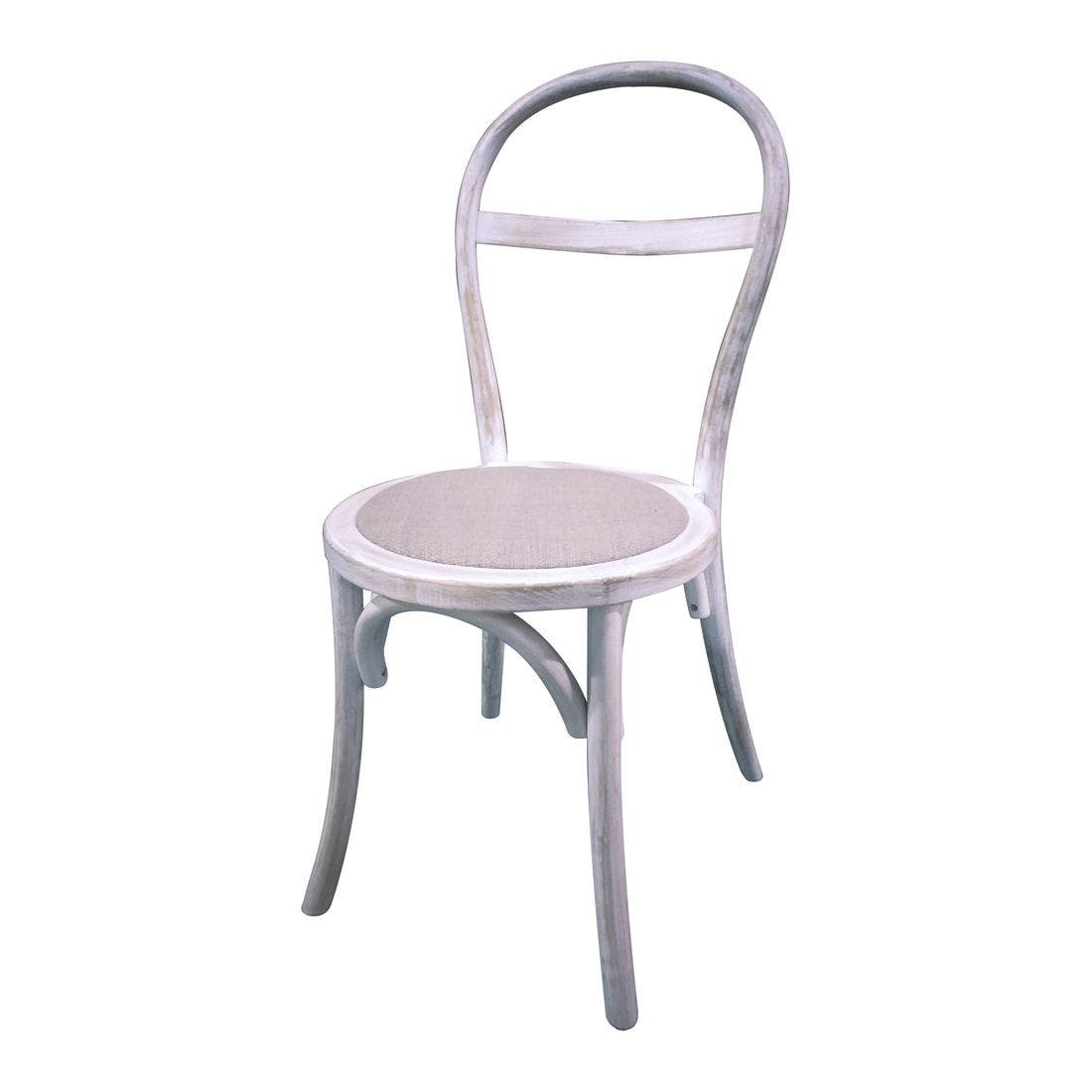 เก้าอี้ทานอาหาร เก้าอี้ไม้เบาะผ้า รุ่น Xuxa สีสีขาว-SB Design Square