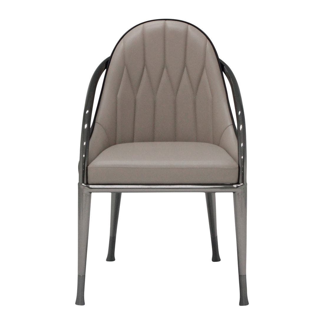 เก้าอี้ทานอาหาร เก้าอี้เหล็กเบาะหนัง รุ่น Winla สีสีน้ำตาล-SB Design Square