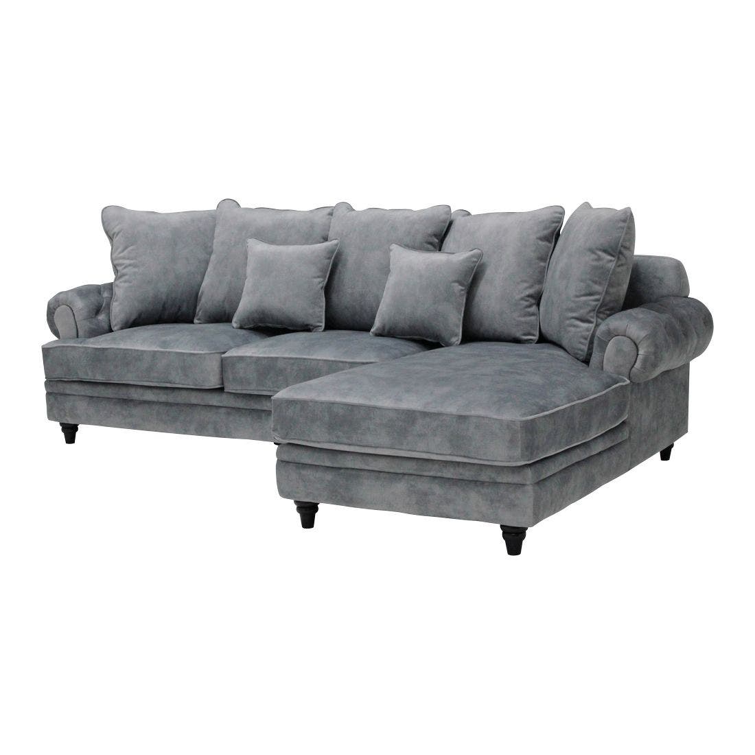 Thomson Right corner velvet Sofa - Gray