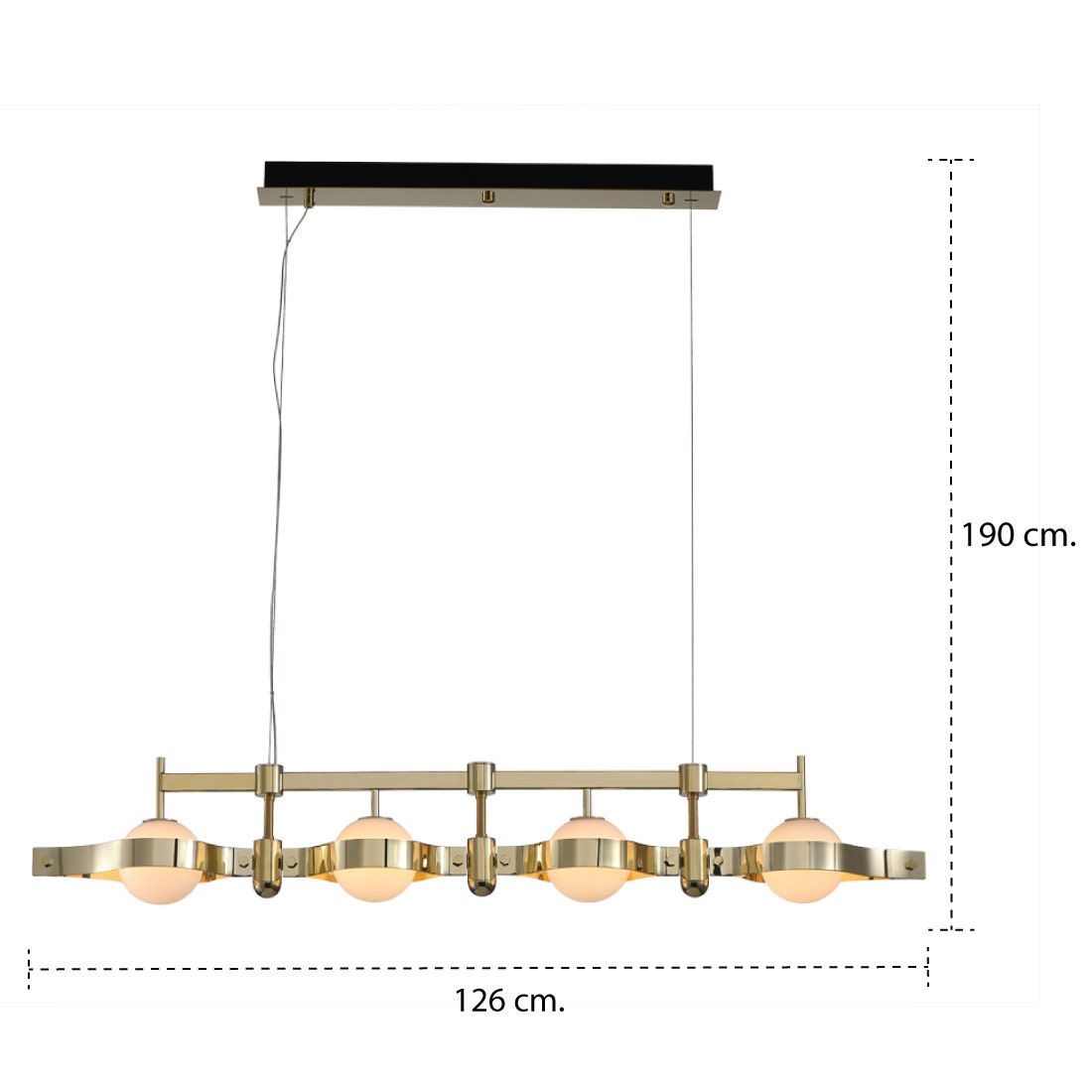 PHโคมไฟแขวน#MD80558-4L-1255โลหะแก้ว/MDL สีทอง1