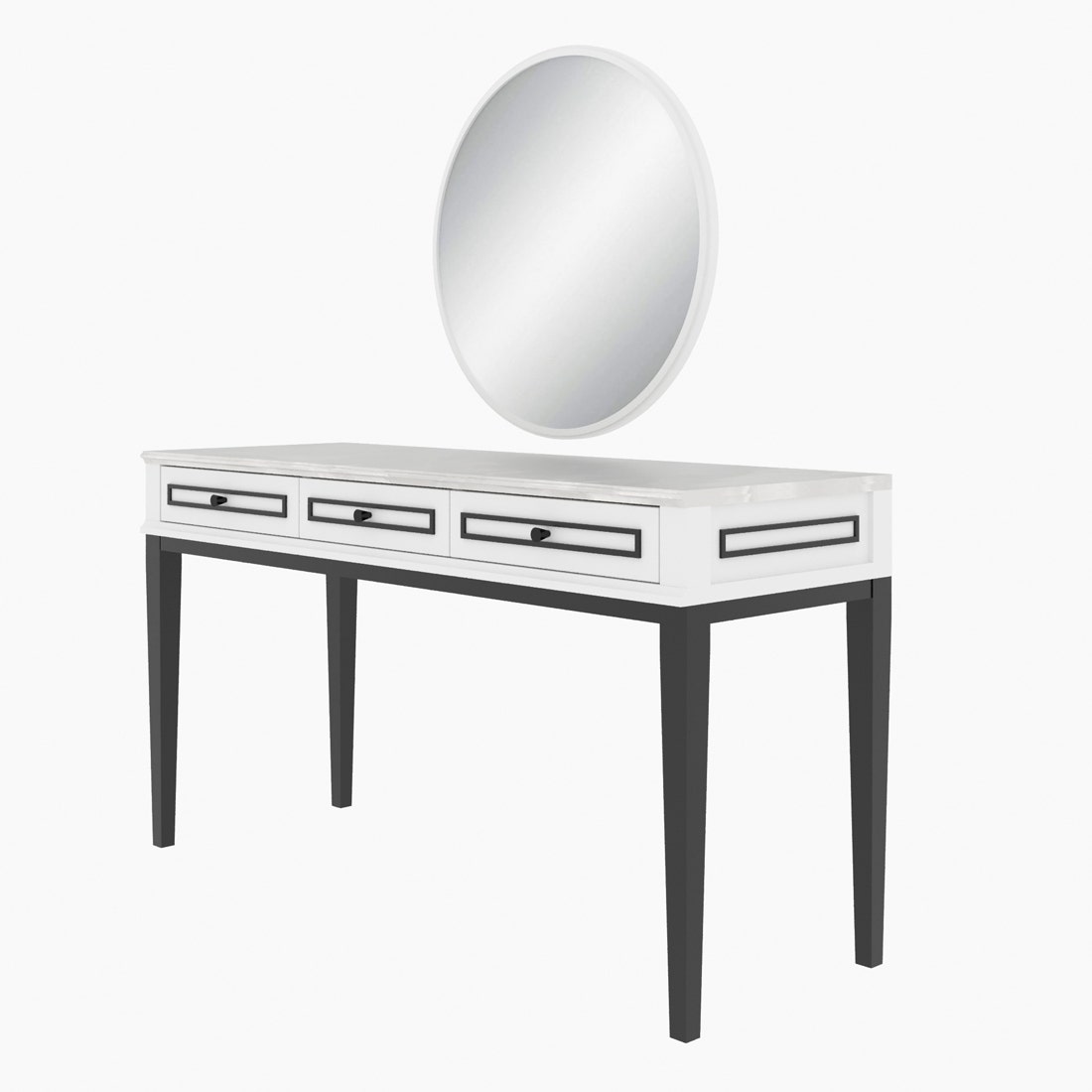 โต๊ะเครื่องแป้งขนาด 140 ซม. รุ่น Eterno สีขาว3