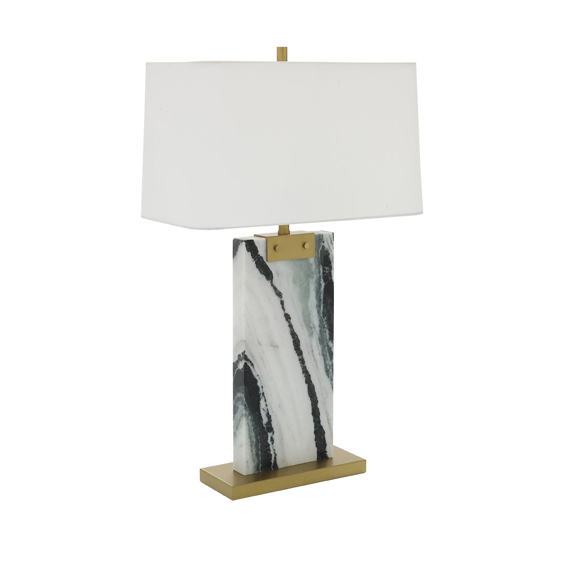 SCH TABLE LAMP #HB-3243 MARBLE WHITE/BLACK