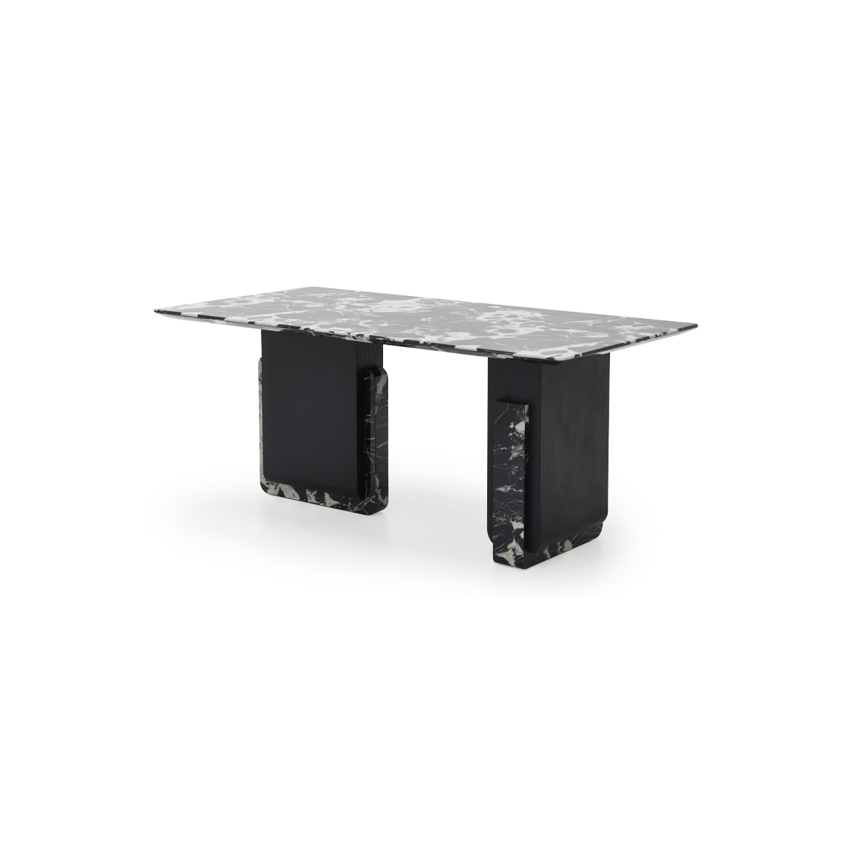 โต๊ะอาหารขาไม้ท๊อปหิน รุ่น Hoger สีดำ3