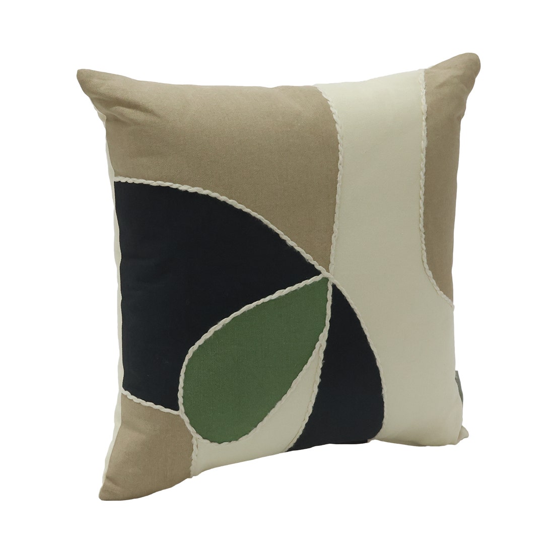 LL CUSHION #CUMR664/45X45 CREAM/GREEN/WHITE