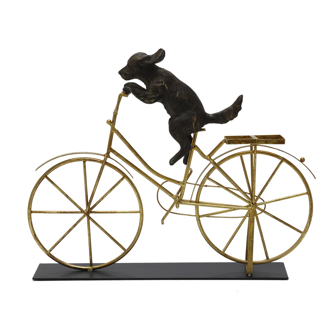 KD DECOR #63921 DOG BICYCLE BLACK