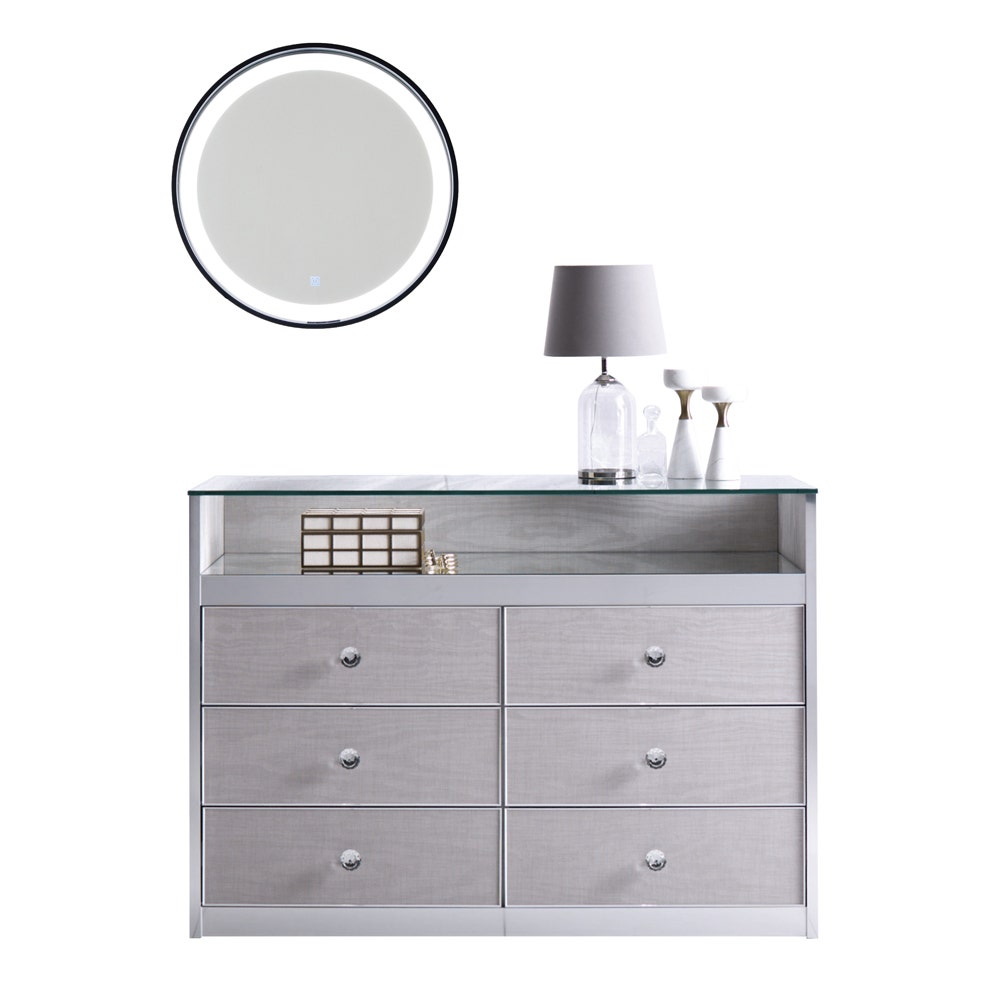 ตู้เก็บของ รุ่น Gems สีครีม Storage Furniture Gems & กระจก LED รุ่น LA337A-00