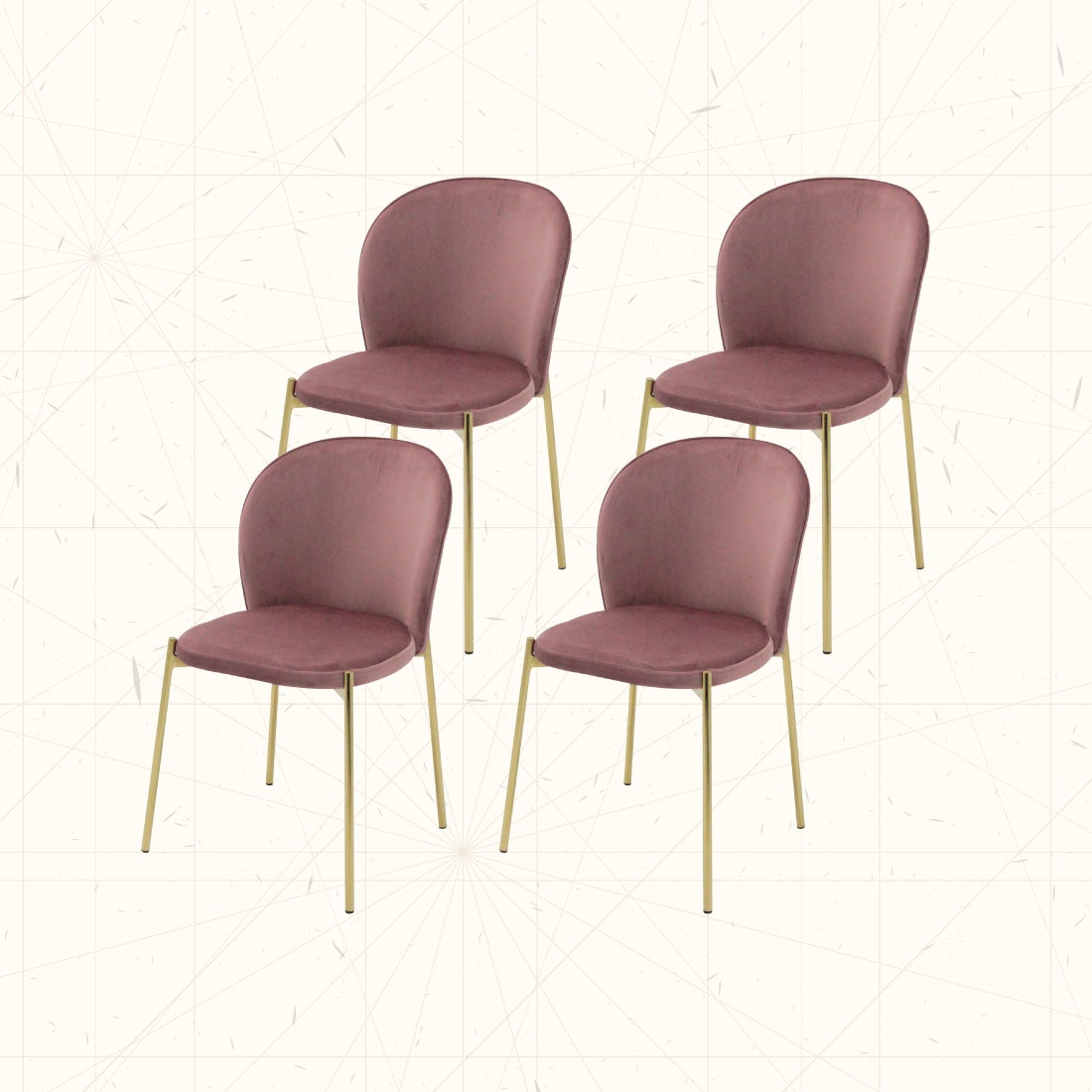 เซ็ตเก้าอี้ 4 ตัว รุ่น Tran สีชมพู01