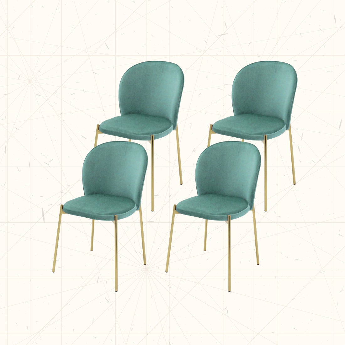 เซ็ตเก้าอี้ 4 ตัว รุ่น Tran สีมิ้น01