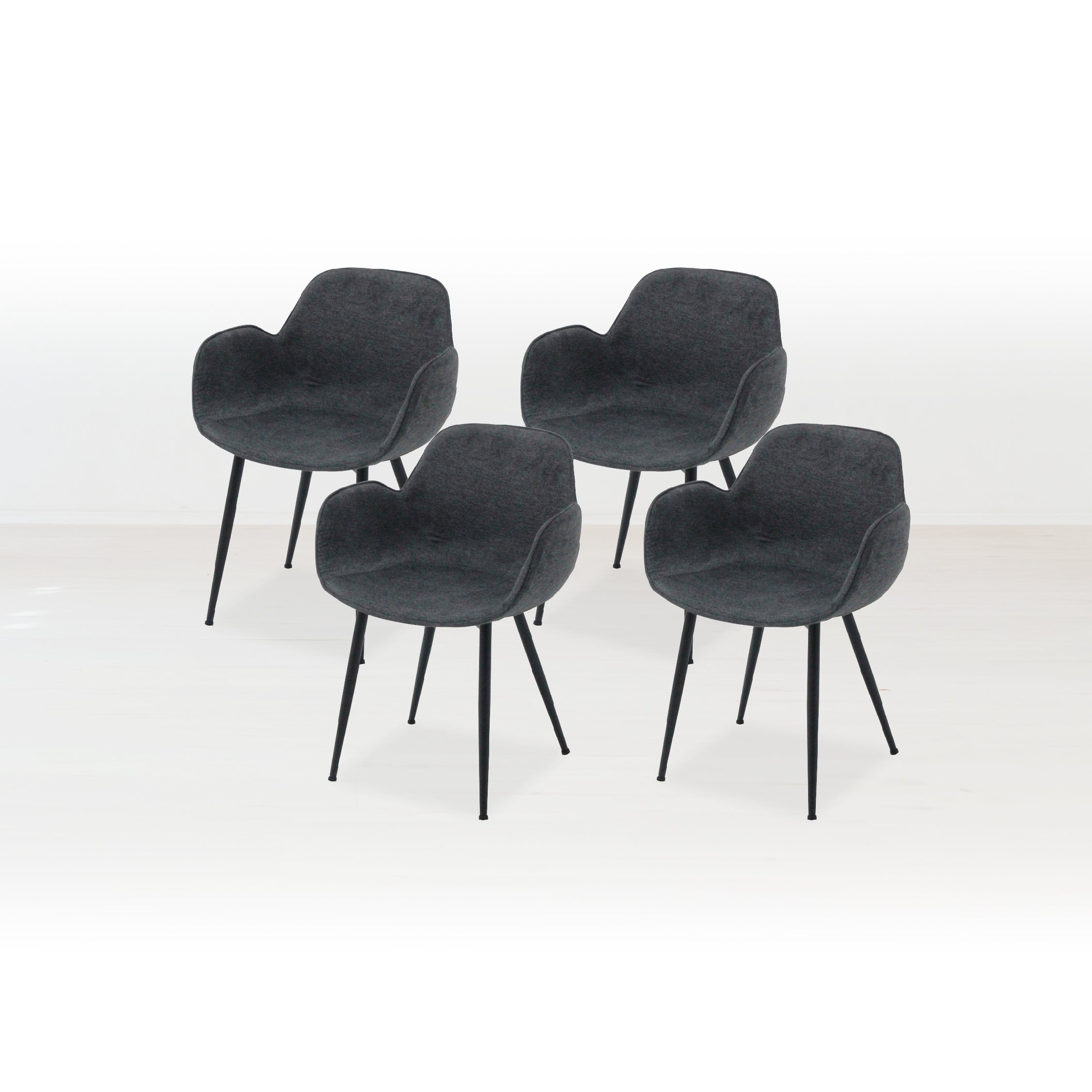 เซ็ตเก้าอี้ 4 ตัว รุ่น Teller สีเทาดำ01