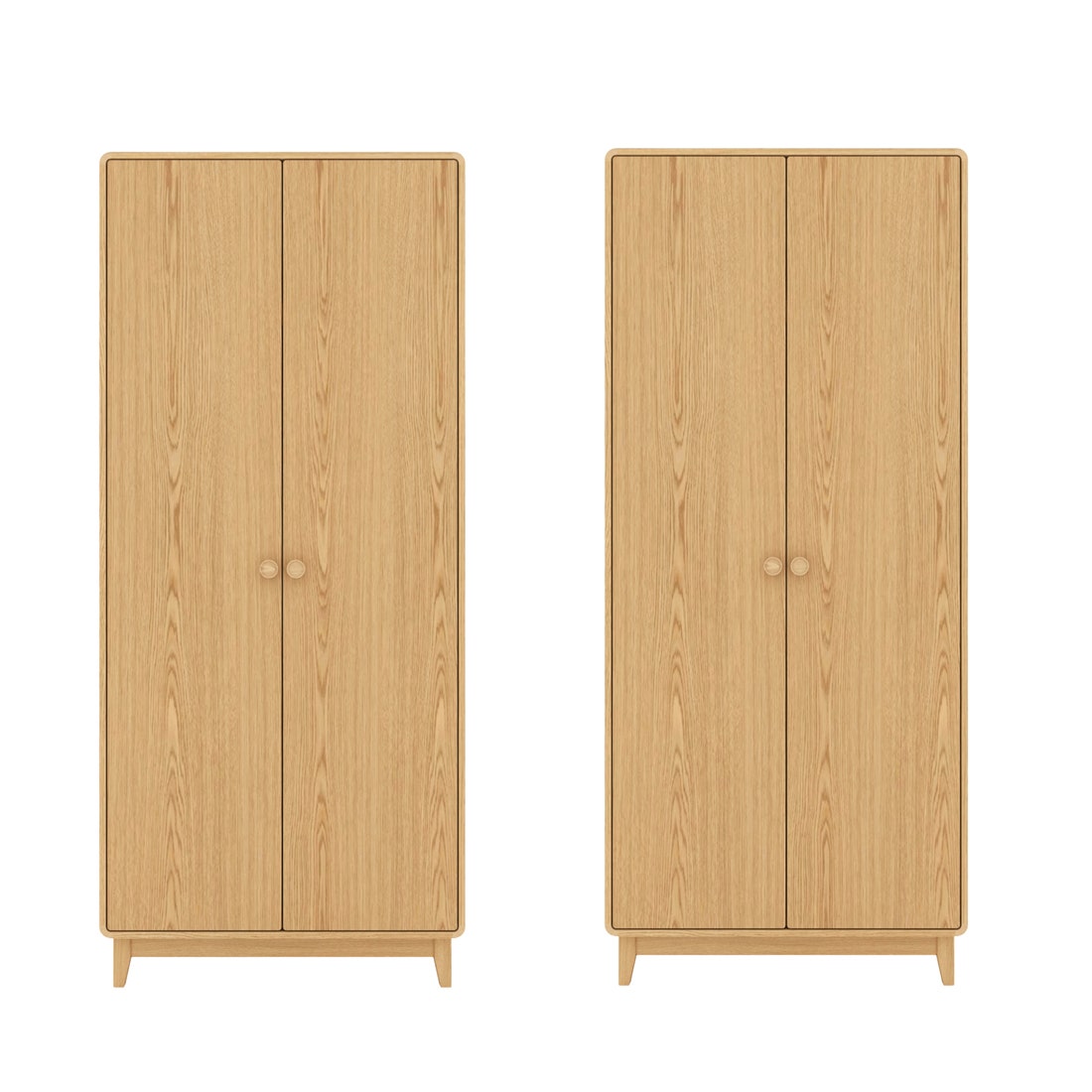ตู้เสื้อผ้า รุ่น Hagi ขนาด 100 ซม. 2 ชิ้น สีไม้อ่อน01