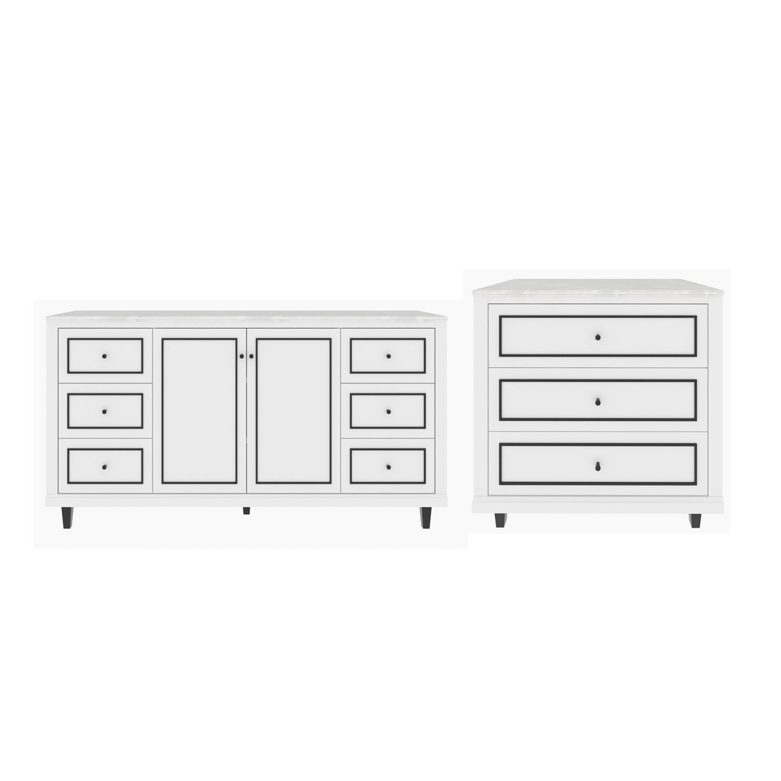 Cabinet 180 cm. & Cabinet 90 cm. รุ่น Eterno สีขาว01