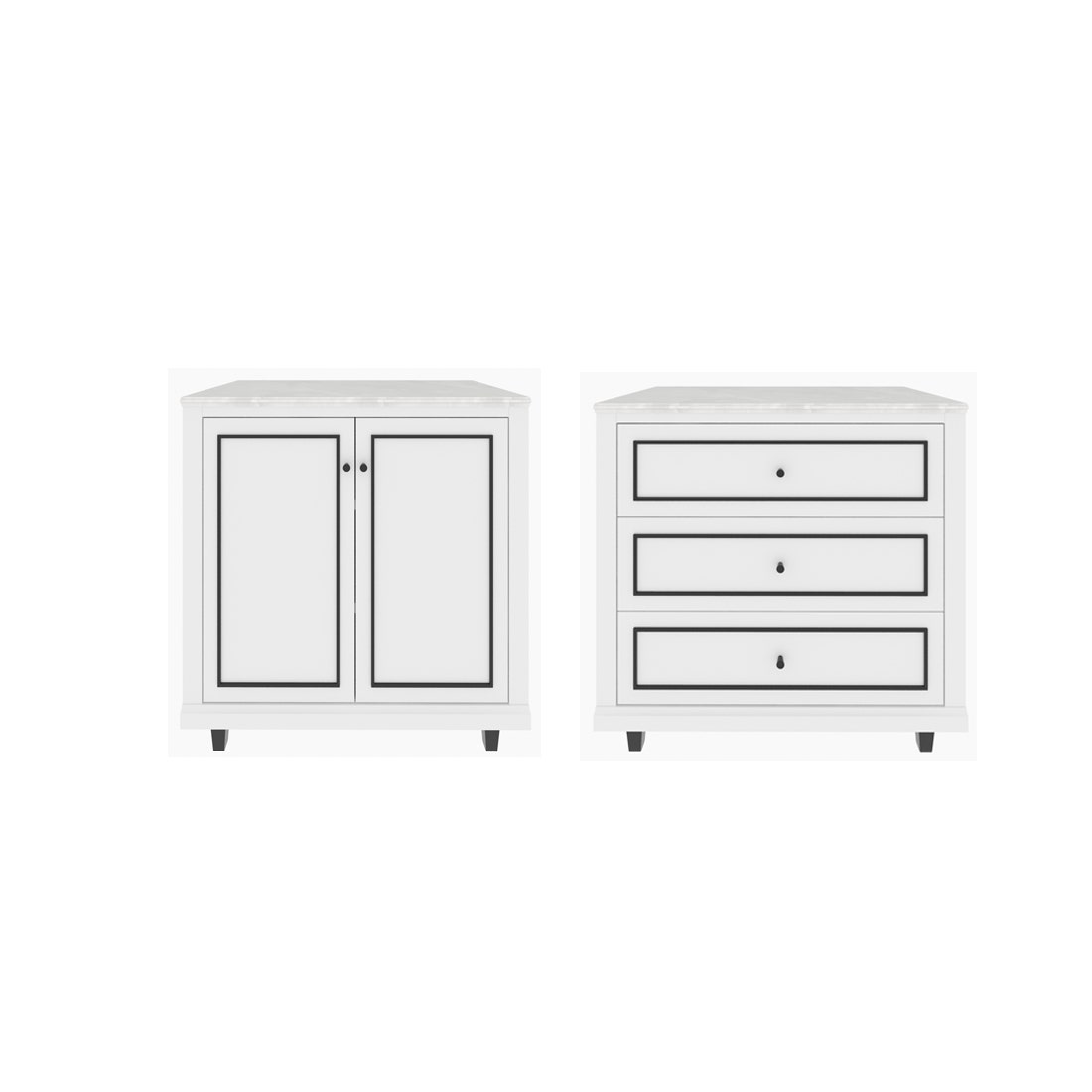 Cabinet 90 cm.(หน้าบานเปิด )& Cabinet 90 cm.(ตู้ลิ้นชัก) รุ่น Eterno สีขาว01