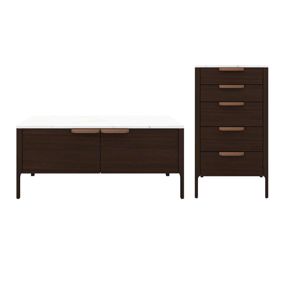 Sideboard TV 120 cm.& Cabinet 60 cm. รุ่น Waolin สีไม้เข้ม01