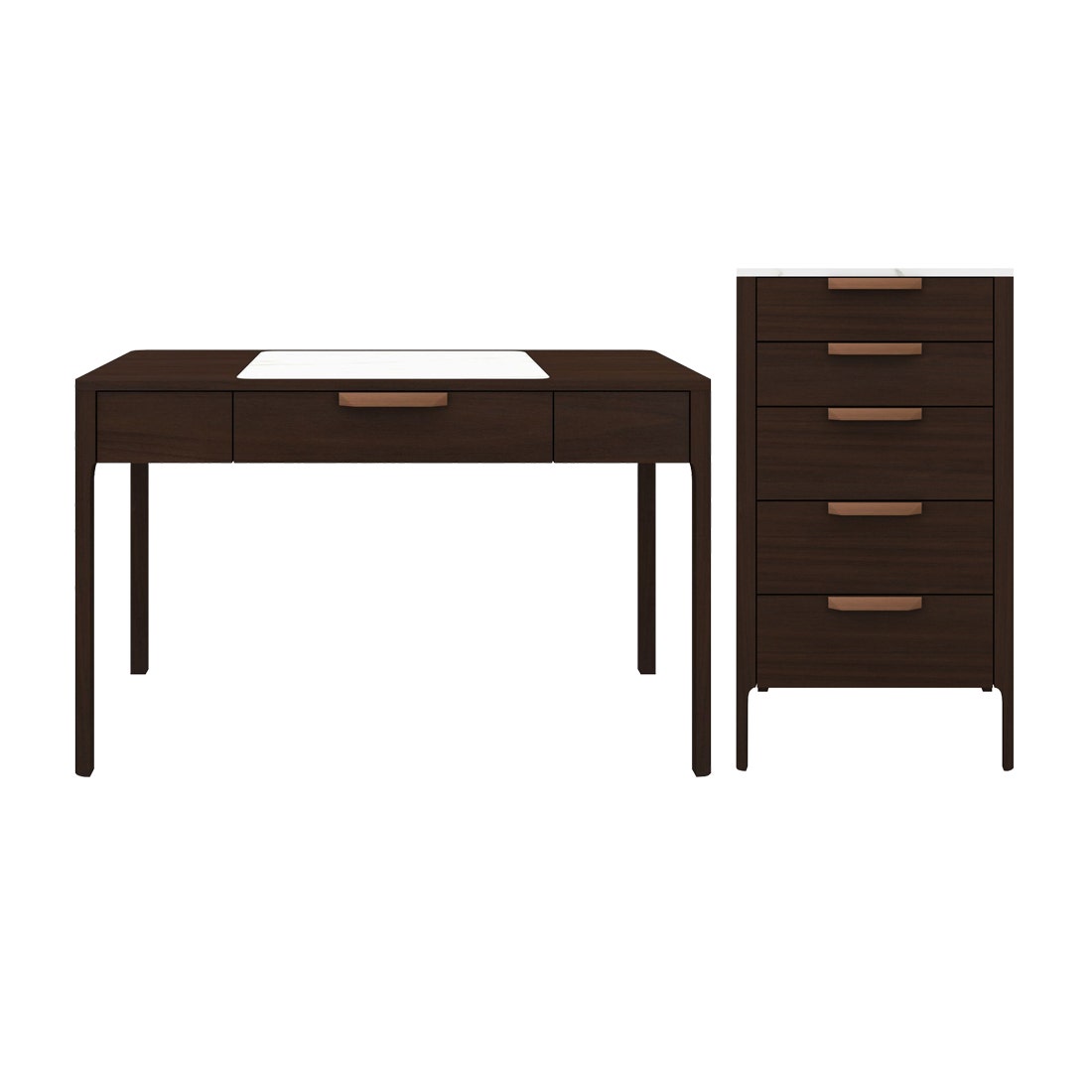 Desk 120 & Cabinet 60 cm. รุ่น Waolin สีไม้เข้ม01