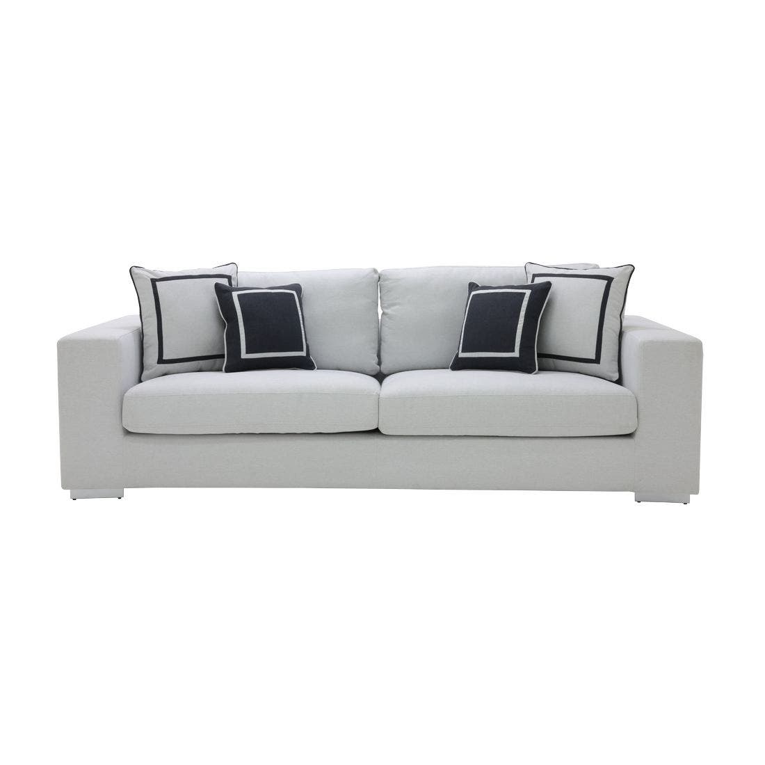 Beatris Set Sofa & Stool - Light Gray