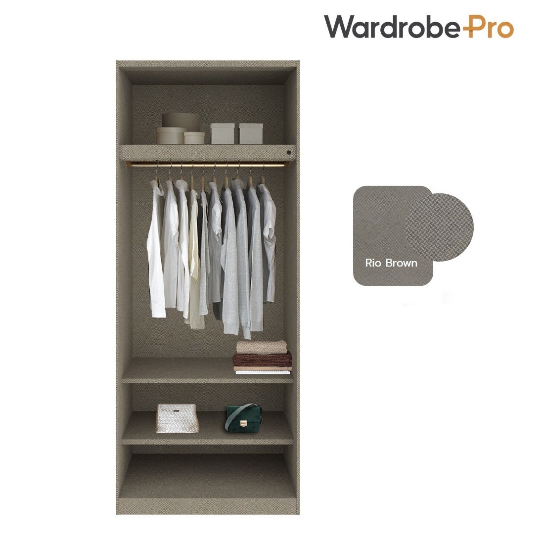 ตู้เสื้อผ้า ขนาด 100 ซม. รุ่น Wardrobe Plus (Soul) ท่อนบน H