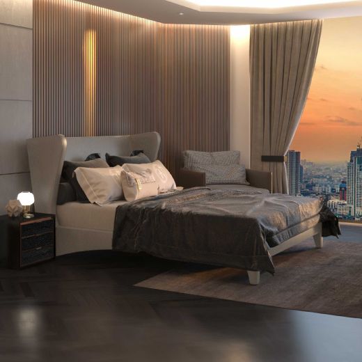 Adrina Custom Bed – 6 ft / Leather