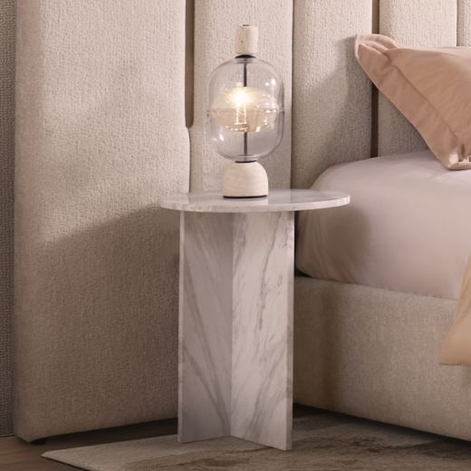 End Table JOHNSTONE WHITE VOLAKUS Stone