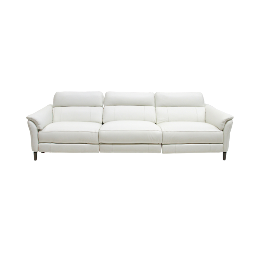 Moston 3-Seater Motion Recliner -  White Genuine Leather (#4053)