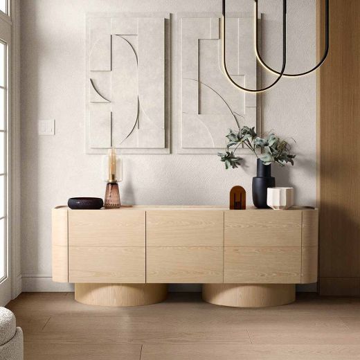 Vatika Sideboard - Blonde Oak Veneer White Oak