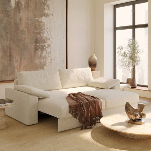 Sofa bed VILANDER/CUSHION ARMS Cream