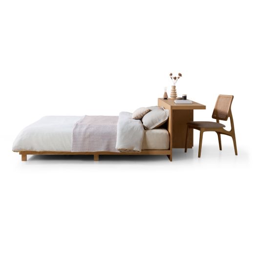 ROLAND (with Storage) Bed 6ft - Light Ash Light Wood