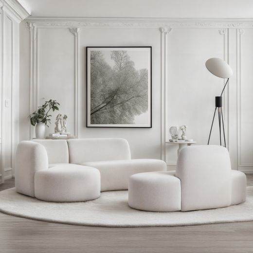 ABBEY-C LEFT CORNER SOFA - CREAM Gray
