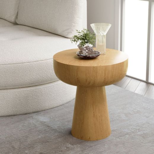 End Table  Winber 45 CM. Veneer Oak Color Light Wood