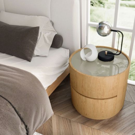 Night Table Winber 60 CM. Veneer Oak Color Light Wood