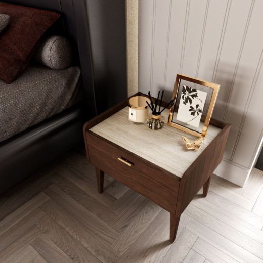 Night Table Westina 50 CM. Walnut Wood Color