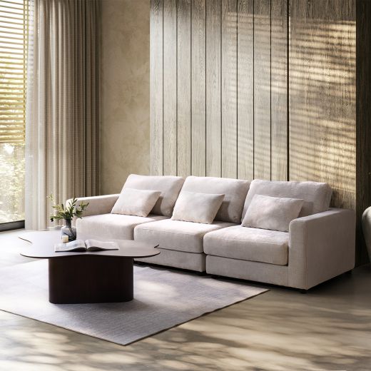VICENSA-A 3 SEATER SOFA - GREY