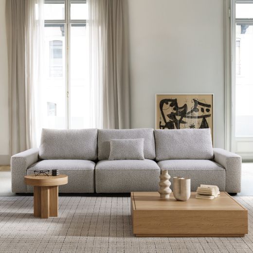 ROSENBERG-B 3 SEATER SOFA - GREY