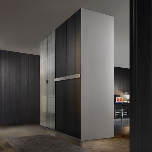 Open Door Wardrobe Bordo Black Color