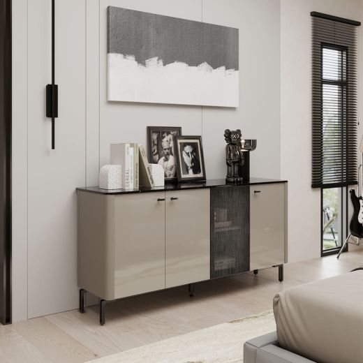 Bless Cabinet 160 cm (Blackstitch Glass)