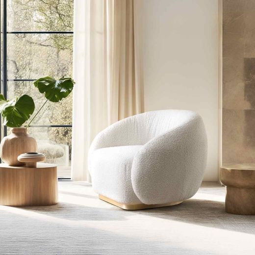 CREER-A 1 SEATER SOFA - CREAM