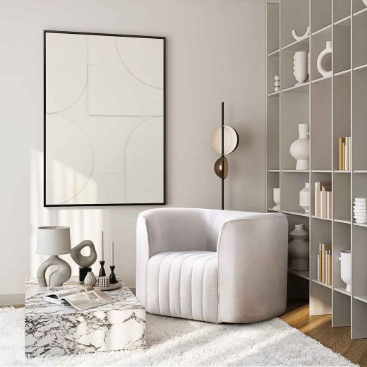 BERKLEY-A 1 SEATER SOFA - CREAM Gray