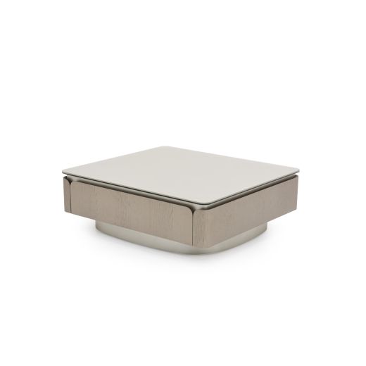 Lotty Coffee Table/Wood/Glass Top Gold Color