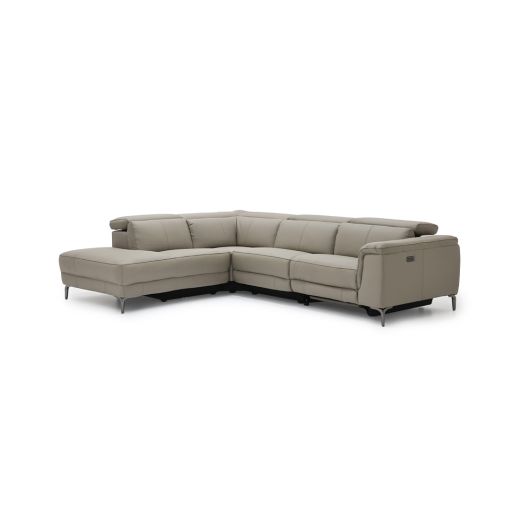 MAGNETIC Left Corner Motion Recliner - Brown Genuine Leather