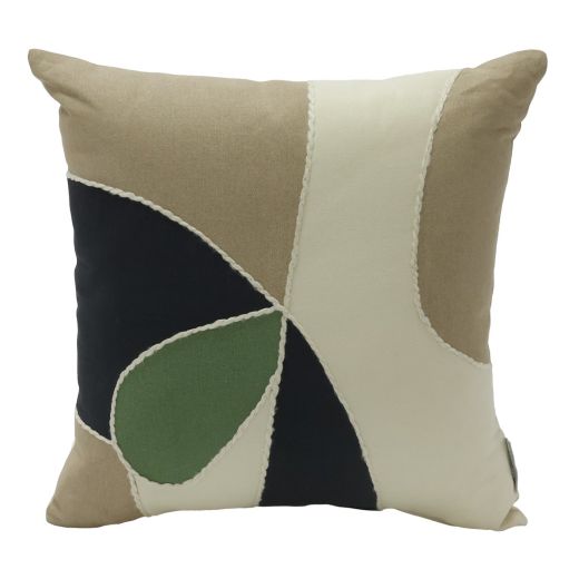 LL CUSHION #CUMR664/45X45 CREAM/GREEN/WHITE