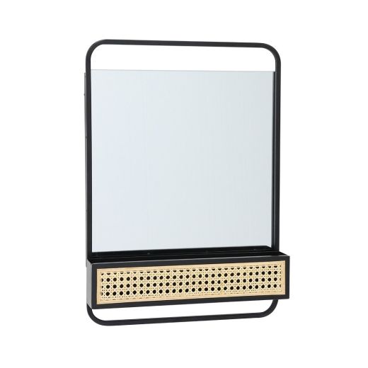 CH MIRROR#1-21654 BLACK/RATTAN