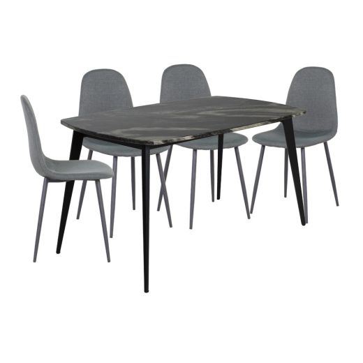 Dining Sets BENA Black & Chairs LALADA Gray