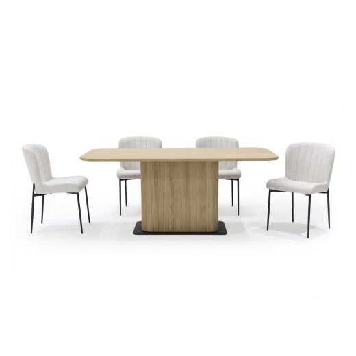 MONTERO Set Dining table&ChairX4 - Wood Light Wood