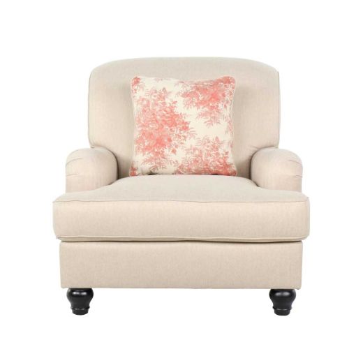 Harbella 1 seater cream fabric sofa