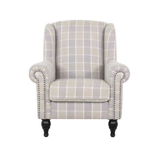 Horally 1 seater grey fabric sofa