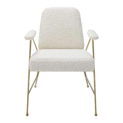 MTPเก้าอี้#149187/ผ้า+โลหะ/ขาว+ทอง/IL