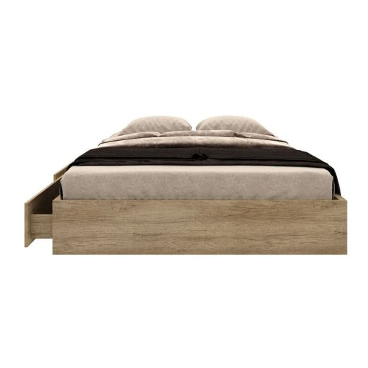 5 ft. Bed Bruz with drawers Light Wood color