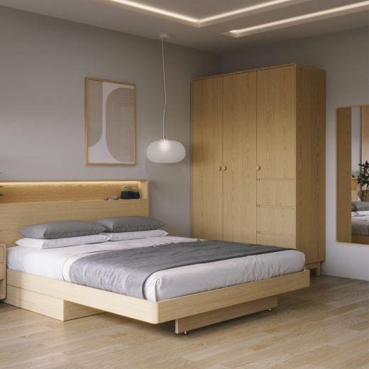 Wardrobe Hagi 150 cm. Light Wood Light Wood Light Wood