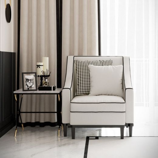 Fabric sofa Eterno 1 seater-White