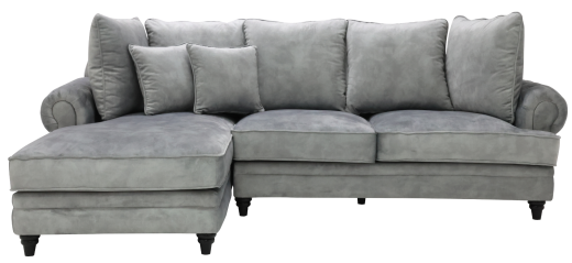 THOMSON Left corner velvet Sofa - Gray