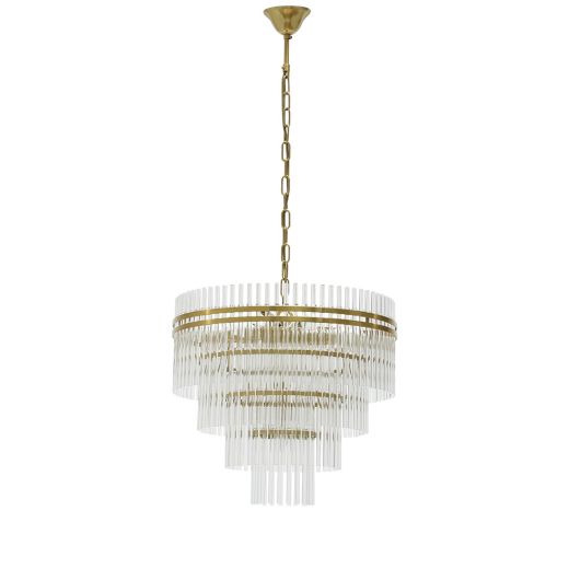 MTP CHANDELIER #D8067-7BR GOLD/GLASS